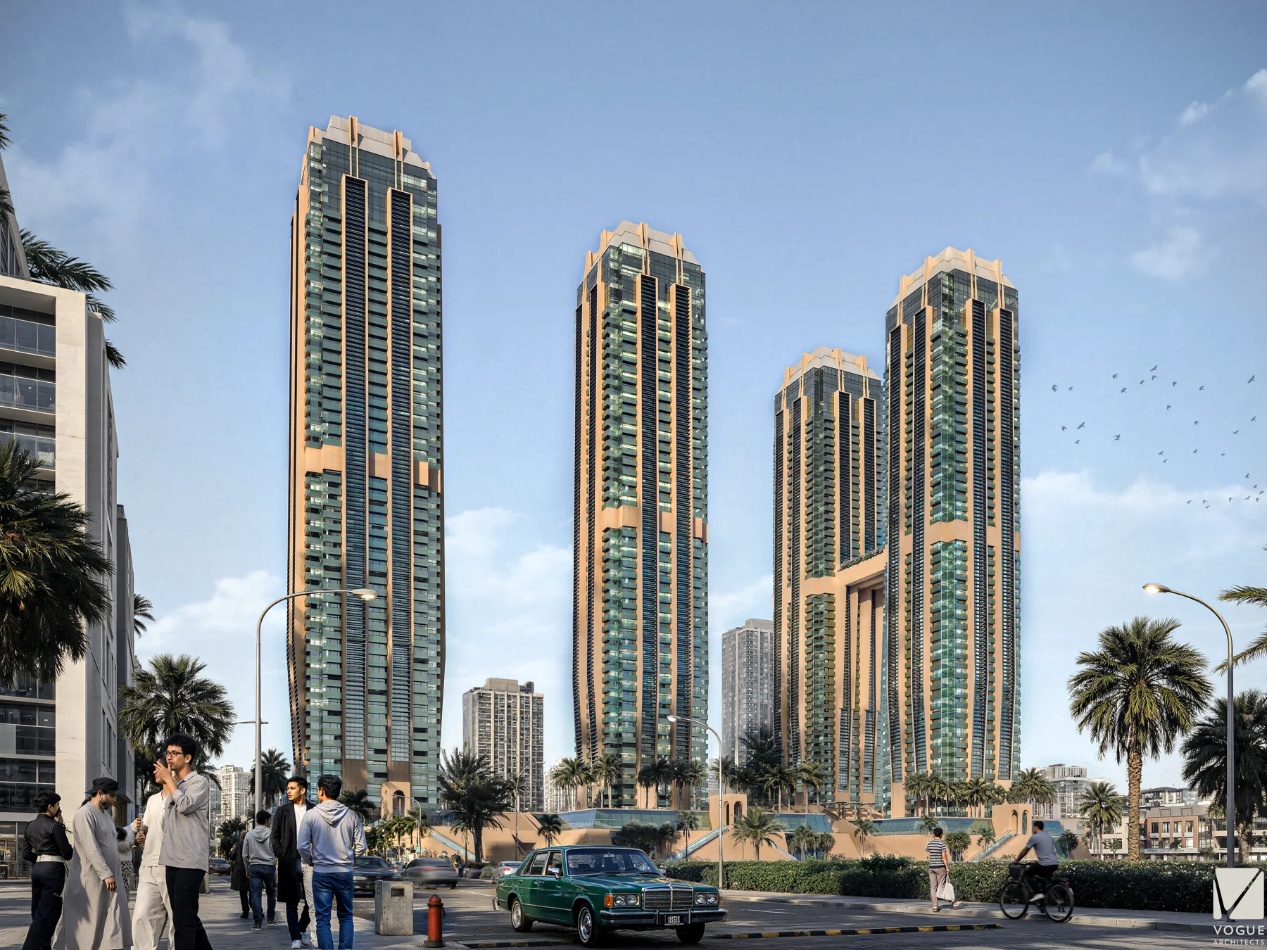 Drakh residential towers — visualization by Rezhwan Jalal Hassan